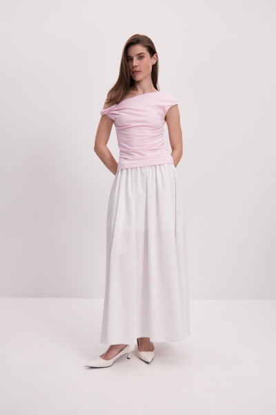 Топ с открытым плечом (розовый) (L) 