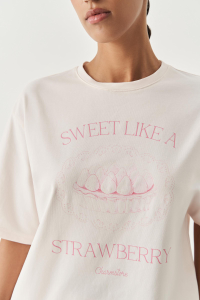Футболка с принтом Sweet strawberry (светло-розовый) (M/L)