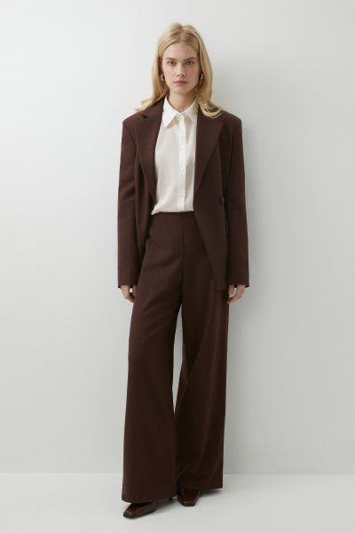 Брюки классические без пояса (шоколадный меланж) (XS) 