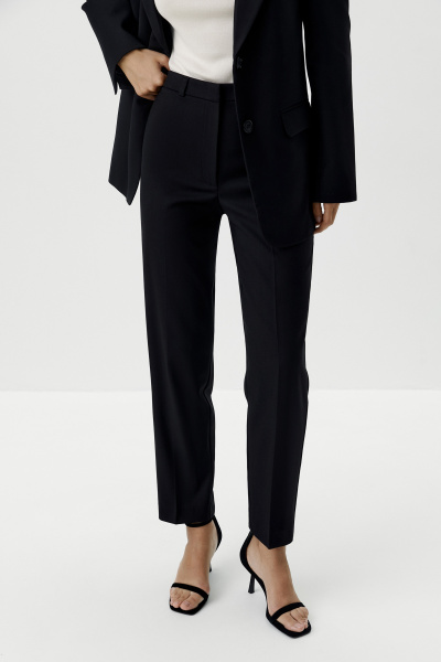 Брюки прямые классические (черный) (M) 