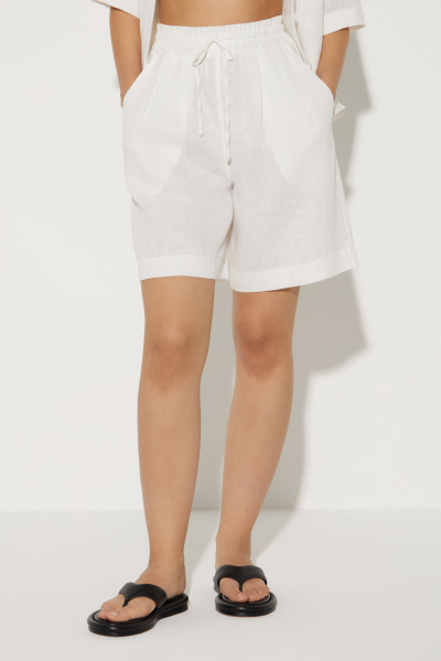 Шорты на резинке изо льна (XS/S, молочный) 2207