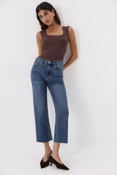 Джинсы Cropped Flare (синий) (L) 
