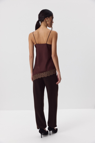 Топ с кружевом (Шоколадный) (M) 