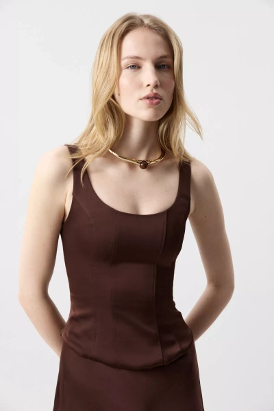 Топ корсетный (Шоколадный) (S) 