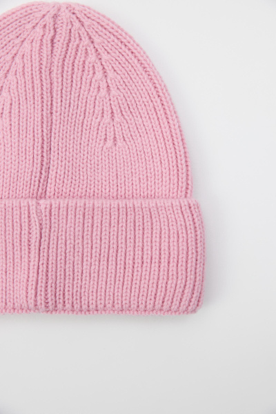 Шапка бини из шерсти мериноса (Розовый) (one size) 