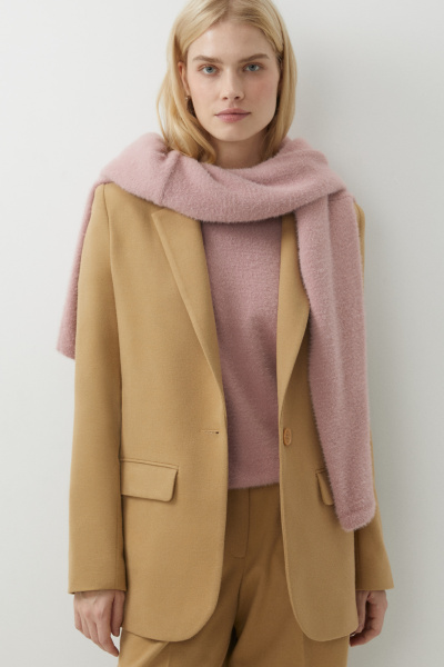 Пиджак прямой на одну пуговицу из костюмной ткани (светло-коричневый) (S) 