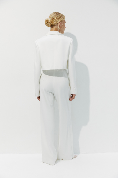 Брюки прямые в гранжевом стиле (молочный) (XS) 