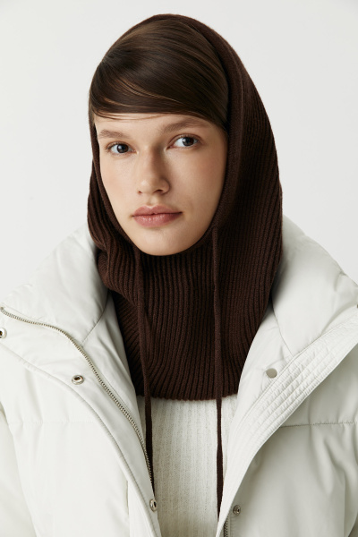 Капор вязаный из вискозы (шоколадный) (one size) 