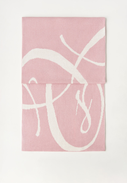 Шарф широкий из хлопка (one size, пепельно-розовый)