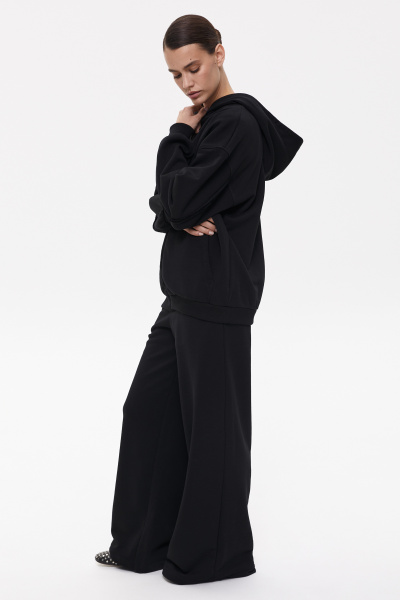 Худи на молнии с необработанными швами (XS/S, черный) 2159