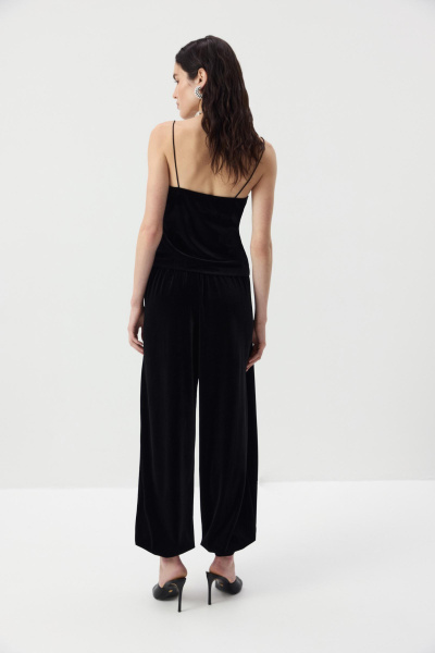 Топ из бархата с кружевом (Черный) (M) 