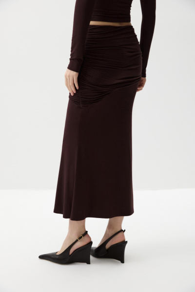 Юбка-годе из вискозы (Шоколадный) (S) 