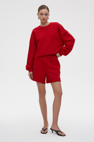 Шорты базовые из футера (XS/S, алый) 2202