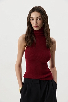 Топ-халтер вязаный (Винный)