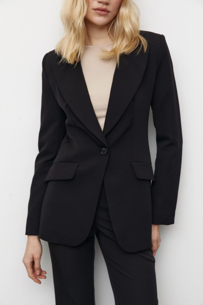 Пиджак приталенный (XS, черный) 