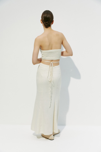 Топ силуэтный изо льна (XS, кремовый) 