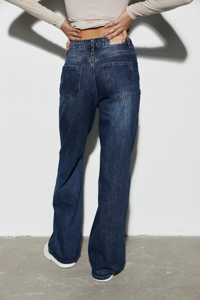 Джинсы с высокой посадкой/Denim pants with high waist (26/XS, темно-синий/dark blue) 2799