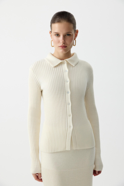 Джемпер-поло с пуговицами (Молочный) (XS/S) 