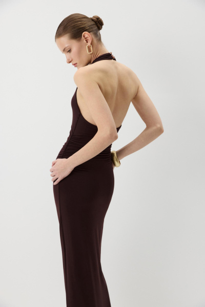 Платье с открытой спиной (Шоколадный) (S) 