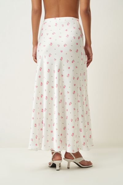 Юбка макси с принтом (XS, молочный)