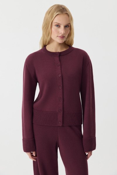 Кардиган из шерсти (сливовый) (M/L) 