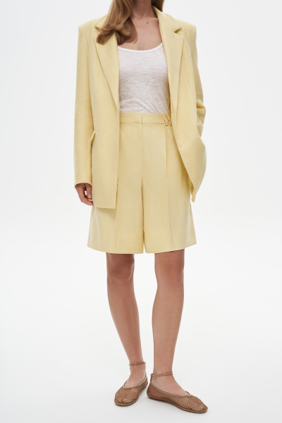 Шорты из льняной ткани (XS, светло-желтый) 3394