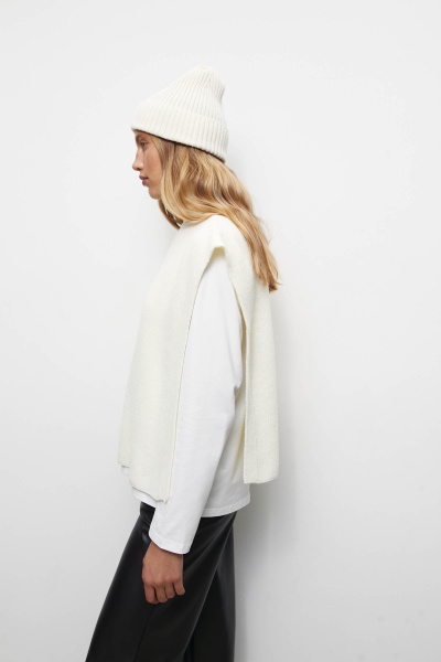 Манишка удлиненная (one size, молочный) 