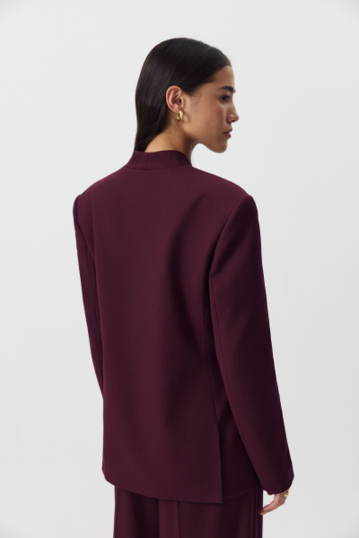 Пиджак без лацканов (сливовый) (M) 