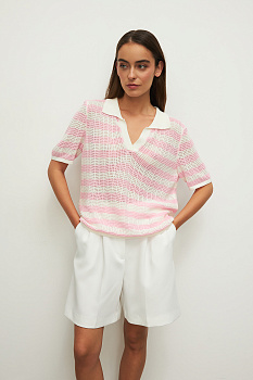 Поло ажурной вязки