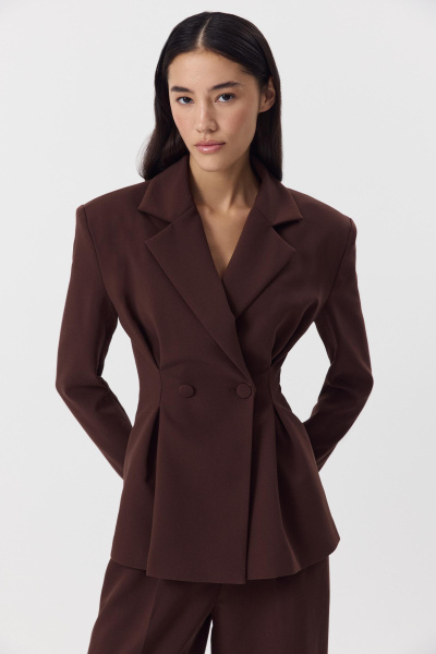 Жакет с защипами (шоколадный) (M) 