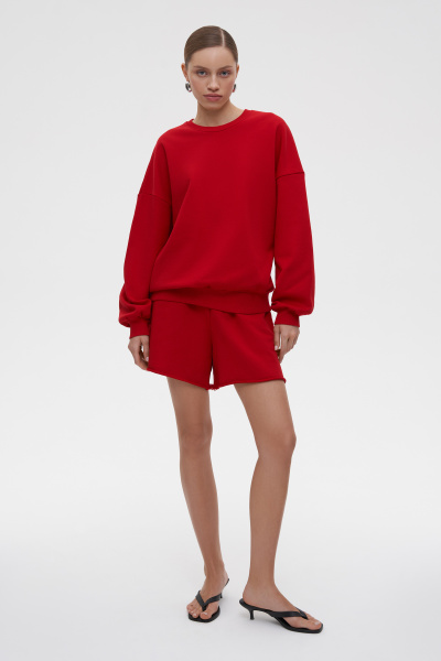 Свитшот базовый из футера (M/L, алый) 2202