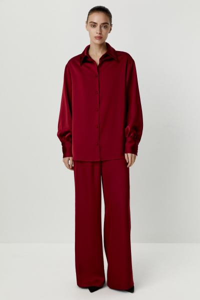 Брюки из сатина (бордовый) (M) 