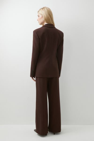 Пиджак однобортный приталенный (шоколадный меланж) (XS) 