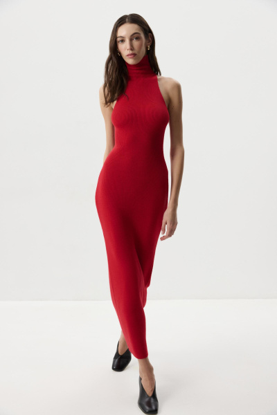 Платье-халтер макси (Красный) (M) 