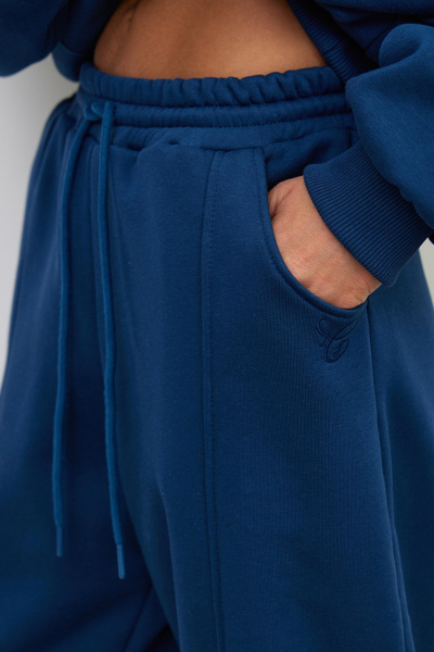 Джоггеры на резинке с рельефными швами (M/L, индиго) 2560