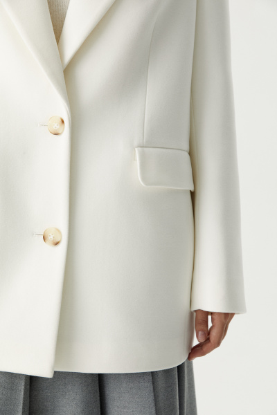 Пиджак из пальтовой ткани (молочный) (XS/S) 