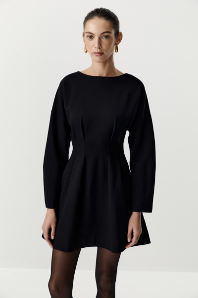Платье мини приталенного силуэта (черный) (XS) 
