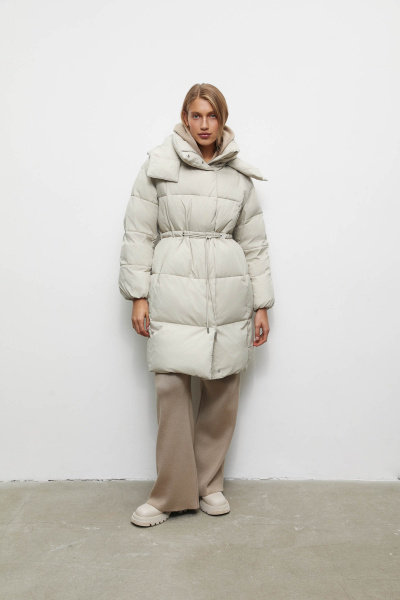 Полупальто утепленное/ Women's padded semi coat (XS, бежевый/beige) 