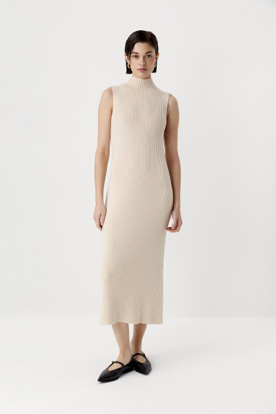 Платье вязаное с кейпом (бежевый) (XS/S) 