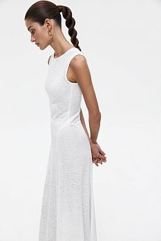 Платье макси из полупрозрачного трикотажа с клиньями