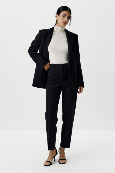 Брюки прямые классические (черный) (M) 