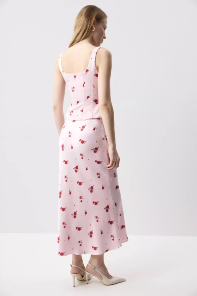 Топ корсетный (Цветы на светло-розовом) (M) 