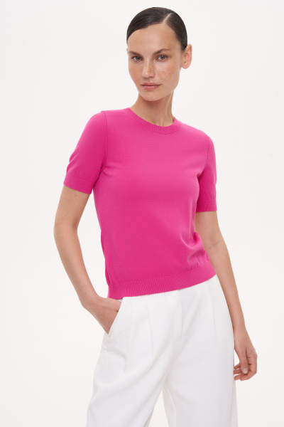 Футболка вязаная (XS, фуксия)