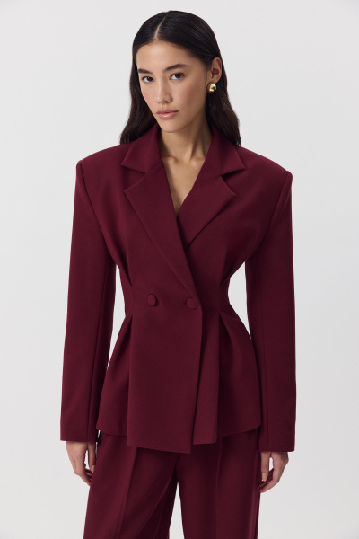 Жакет с защипами (винный) (M) 