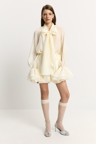 Блузка с бантом (ванильный) (one size) 