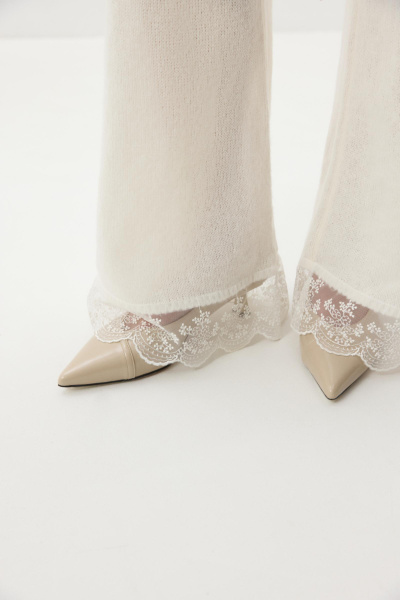 Брюки с ажурным кружевом (Молочный) (M/L) 