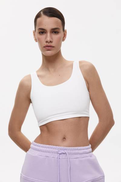 Кроп-топ трикотажный (L, молочный) 2207