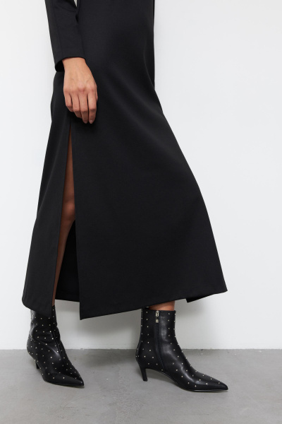 Платье макси из джерси (XS, черный) 