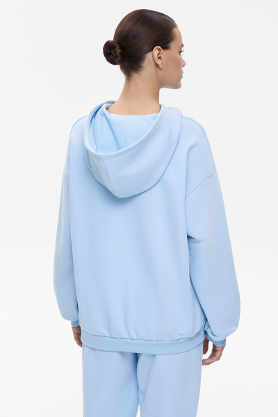 Худи из футера с вышивкой (M/L, голубой) 1741