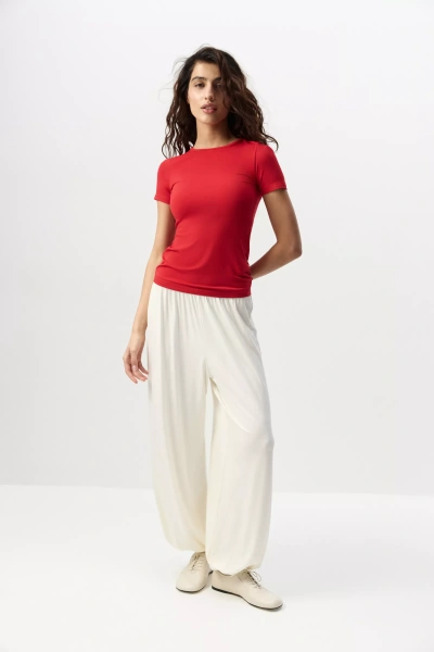 Футболка с коротким рукавом из вискозы (красный) (S) 